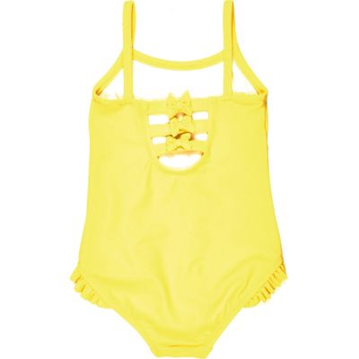 Mini girls bright yellow swimsuit